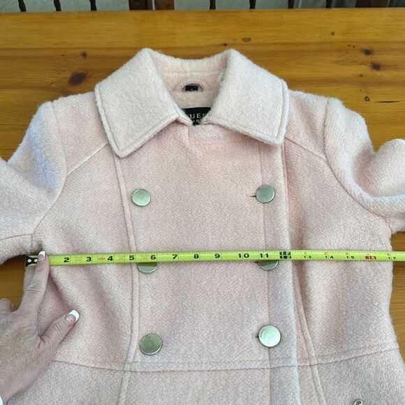 Guess Pink Double Breasted Bouclé Cutaway Coat - Picture 16 of 16